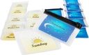 Wiederverwendbare Kunststoff Baggien für Am Pm Reise Med Pocket Pharmacy, Farbe kodiert, Pre-Labed Days der Woche Pill Organizer 2 mal ein Tag für Medizin, Vitamine, 4x3 Zoll Zip Schließung