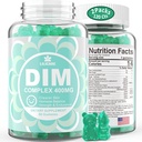 Supplément DIM Femmes 400mg, Supplément Estrogen pour les femmes, Gummées DIM sans sucre pour les hommes et les femmes + Biotine, Huile de lin, Burdock, Calendula, BioPerine pour l'équilibre hormonal, la ménopause et la prostate 120Cts