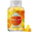 DHA Omega 3 Gommies pour adultes - Delicious Flaxseed pour le cerveau Omega 3 6 9 Supplément pour l'inflammation, l'énergie et l'insuline - Suppléments gras essentiels végétariens pour le soutien immunitaire - 60 Compte