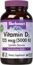 Bluebonnet Nutrition Vitamine D3 5000 UI Capsule végétale, Aide à la croissance musculaire et squelettique, Cholecalciferol de Lanoline, D3, Non OGM, Sans gluten, Sans soja, Sans lait, Casher, 60 Compte