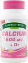 La vérité de la nature Calcium 600 mg + D3-60 Caplets enduits, boîte de 2