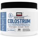FACTEUR DE FORCE Colostrum impressionnant pour soutenir la santé de Gut, la fonction immunitaire, la récupération, et plus, supplément de colostrum bovine, pâturage, gazon, sans hormones, naturellement non aromatisé, 30 portions