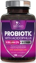 Probiotiques 60 milliards d'UFC par portion - 10 souches + prébiotiques - Santé digestive, Gut & Immune Support - Soutien Constipation occasionnelle, gaz et ballonnement pour les femmes et les hommes Plateau stable - 180 capsules
