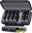 PULIV Large Weekly Pill Organizer 2 Mal am Tag mit Dual Damp-Proof Design, Black AM Pill Box 7 Tag für Datenschutz, Pill Case für Vitamine, Medikamente, Fischöle, Ergänzungen