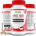 #1 URIC GO Uric Acid Cleanse Support Supplément pour G.O.U.T - Nettoyant naturel du rein Detox Formule Chanca Piedra, Celery Seed, Tart Cherry, Cranberry, grenade, curcuma, végétalien non-OGM 60 Capsules