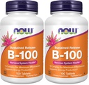 Suppléments, vitamine B-100, libération prolongée, production d'énergie*, santé du système nerveux*, 100 comprimés (paquet de 2)