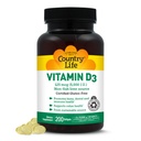 Country Life Vitamin D3 5000 IU für Immun- und Knochengesundheit, Calciumabsorption und Colon-Gesundheit - Nachhaltige Quelle aus Lanolin, Erhältlich in verschiedenen Stärken