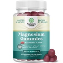 Gummées de magnésium pour adultes sans sucre - Gummées de citrate de magnésium relaxantes avec Mag élémentaire - Aide au sommeil Soft Chews Aromatisées aux framboises - Relaxation du corps et de l'esprit - 60 Compte