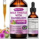 Milk Thistle Liquid Drops - Liver Cleanse Detox & Repair - 1000mg Milk Thistle Supplement for Liver Support, Silymarin Liver Supplement for Liver Health, Vegan, Non-GMO, 2 Fl Oz