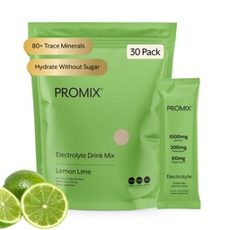 ProMix Nutrition Electrolytes Powder Packets - Sans sucre, Zero Calorie, Stevia Free, Bon à jeun, Natural Himalayan sel rose - citron Lime - 30 portions (paquet de 30)
