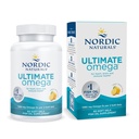 Nordic Naturals Ultimate Omega, Lemon Flavor - 60 gels mous - 1280 mg Omega-3 - Supplément d'huile de poisson à haute puissance avec EPA et DHA - Promotion de la santé cérébrale et cardiaque - Non-OGM - 30 portions