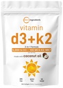 Micro Ingredients Vitamin D3 5.000 IU + K2 MK-7 100 mcg, 300 Softgels | Virgin Coconut Oil | 2-in-1 Knochen, Immun- & Herz-Unterstützung | Einfach zu schlucken, Non-GMO