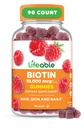 Biotine vivace Gummies de 10 000 mcg , Grande Dégustation de la peau et des ongles Gummies , Supplément de biotine végétalien sans OGM , Peau et ongles Vitamines pour les femmes 90 Gummies