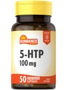 Sundance 5-HTP 100mg de 50 Capsules de 5 Hydroxtryptophane Supplément sans OGM et sans gluten