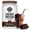 Garten des Lebens Creamy Organic Vegan Protein Powder + OatMilk, 20g komplettes pflanzliches Protein, Kokosnusswasser, MCT, Sprouted Grains, Prebiotics, Probiotics – Glutenfrei, Chocolate Brownie, 2 LBS