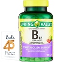 Spring Valley Vitamine B12 Comprimés à diffusion rapide Supplément diététique : vitamine B12 2500 mcg : vitamine B Complexe Vitamine B12 pour les femmes et les hommes 120 Comprimés avec 45 diabétiques décodés de Lual