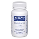 Encapsulations pures Mélatonine 3 mg - Supplément antioxydant pour soutenir le sommeil naturel et le soulagement de l'insomnie occasionnelle - pour le soutien naturel du sommeil* - 60 capsules
