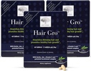 NEW NORDIC Hair GRO, complément de croissance des cheveux, tocotriénols d'extrait de biotine et de fruits de palme pour la repousse naturelle, 60 comtes (paquet de 3)