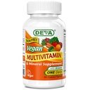 DEVA Multivitamine végétalienne et supplément minéral - Une formule quotidienne de vitamine avec des verts - Sans fer - 90 comprimés enrobés, 1-paquet
