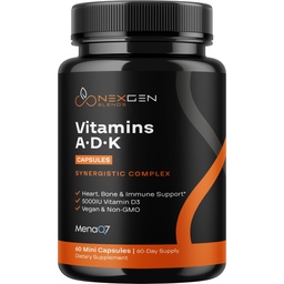 Supplément de vitamine ADK à haute absorption - Vitamine végétalienne D3 K2 MK7 & A pour la régulation du calcium Plus Thyroïde du coeur ossé et soutien immunitaire - Vitamine ADK avec 5000IU D3 Non OGM et sans gluten (2 mois)