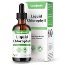 LIQUIDHEALTH gouttes de chlorophylle liquide - Désodorisant interne, Détox hépatique, soutien immunitaire, promouvoir le collagène pour les cheveux et la peau, arrêter la mauvaise respiration, réduire l'appétit - Fabriqué aux États-Unis, végétalien, non-OGM (2 oz)