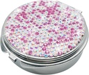 Bling Pillen-Gehäuse für Geldbeutel Medizin Vitamin-Container Tasche Pillen-Gehäuse Runde Medizin Organizer für Vitamin/Fish Öle/Ergänzende Reise Medizin Kit (3 Kompartment Pink)