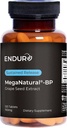 MegaNatural BP, Suppléments d'extrait de graines de raisin avec libération prolongée California Suppléments d'extrait de graines de raisin pour l'absorption optimisée et soutient l'énergie, 150 mg, 120 comprimés