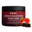FOCL Female Libido Booster pour les femmes - stimuler le désir, l'excitation, l'énergie, aide à promouvoir l'équilibre hormonal - Horny Goat Weed, Fenugreek & Green Tea (30 Gummies Strawberry Cream)