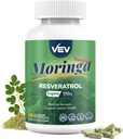VEV Moringa Capsules – avec curcuma et resvératrol , supplément à base de plantes pour le soutien de la fonction immunitaire