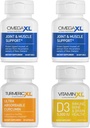 OmegaXL Immununterstützung Bundle - (2) 60 Zähler + TurmericXL + VitaminXL D3 - zur Unterstützung der optimalen Immungesundheit (Pack von 4)