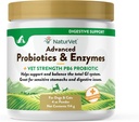 NaturVet – Probiotiques et enzymes avancés - Plus Vet Strength PB6 Probiotics soutient et équilibre les animaux avec des estomacs sensibles et des problèmes digestifs pour les chiens et les chats (4 oz)