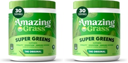 Bundle of Amazing Grass Greens Superfood Powder: Grüns Pulver mit Verdauungsenzymen & Probiotika, Bio Spirulina, Chlorella und Rübenwurzelpulver, Original, 30 Servierungen (60 Gesamt Servierungen)