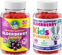 DR. MORITZ Gummies de baies aînées pour les enfants et la famille- Système immunitaire Booster et le soutien de la santé avec extrait de mûres aînées de Sambucus noir - supplément d'immunité à base de vitamines et de zinc pour les enfants