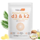 newseel Vitamin D3 K2 Kapseln, D3&K2 Vitaminergänzung, Vitamin D3 und K2, D3 Nahrungsergänzung,Replenish K2 D3 Kokosöl Softgele (120)