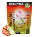 PoudreVitamine Electrolytes Poudre Plus (100 portions) Cucumber fraise Electrolyte Poudre Zéro Calorie Keto,0Sugar, Pas de Maltodextrine,1000mg Potassium,120mg Calcium,120mg Magnésium, Poudre d'hydratation