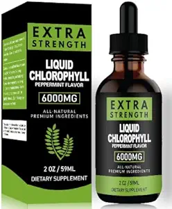 Chlorophylle Liquid Drops for Clear Skin & Energy Boost - Supplément de soutien immunitaire Chlorophylle liquide pour la santé de Gut - Déodorant interne - Antioxydant- 2 FL OZ