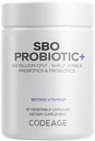 Codeage SBO Probiotiques, 100 milliards d'UFC par portion, mélange d'organismes à base de sol multisouche et mélange botanique fermenté biologique, plateau-stable, 90 capsules