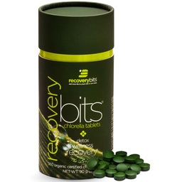 RECOVERYbits - Comprimés de Chlorelle Biologique - Superfood d'algues à base végétale - Chlorophylle - Mur cellulaire craqué - Énergie - Système immunitaire - Détox - Keto - Vegan - Non-OGM - Petite boîte - 360 comprimés