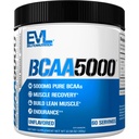 Evluution EVL BCAAs Amino Acides Poudre - BCAA Poudre après l'entraînement Recovery Drink and Stim Free Pre Workout Energy Drink Poudre - 5g Branched Chain Acids Supplément pour les hommes - Poudre non aromatisée