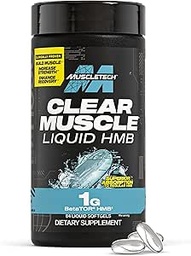 Muscletech HMB Supplements 1000mg, Clear Muscle (84 Liquid Softgels) - Highest Grade HMB for Lean Muscle & Recovery, HMB Free Acid Muscle Supplement, Help Decrease Muscle Breakdown, Packaging May Vary