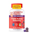 SmartyPants Enfants Immunity Elderberry Gummies: Supplément de soutien immunitaire pour enfants, Vitamine C, Vitamine D, Vitamines B6 & B12 et zinc, Sans gluten, Saveur de mûrier, 60 Comte (30 jours)