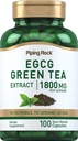 Piping Rock EGCG Green Tea Extract 1800 mg de 100 Capsules , Supplément normalisé , sans OGM, sans gluten