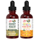 MaryRuth Organics Joint Health Liquid & Vitamin D3+K2 Tropfen für Kleinkinder | USDA Organic & Clean Label Project Verified® | Vitamine für Calcium, Gelenke und Knochenunterstützung | Vegan, Non-GMO, Gluten Free