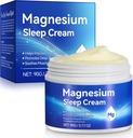 Crème à l'huile de magnésium pour le sommeil, Beurre corporel de magnésium - Soutien pour le sommeil, les crampes de jambes, le soutien articulaire et la douleur musculaire-Fast Absorption-Nuit Crème de magnésium 3 fl oz