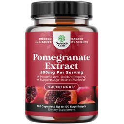 Advanced Pomegranate Extract Capsules - Powerful Antioxidant & Healthy Heart Support - Easy To Swallow Pomegranate Supplement - Superfood for Energy & Gut Health Support - Third Party Tested - 120 Ct