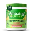 Amazing Grass Greens Blend Digest: Super Greens Powder Smoothie Mix pour le soutien de la digestion avec Spiruline biologique, Chlorella, poudre de racine de betterave, enzymes et probiotiques digestifs, 30 portions