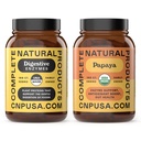 Produits naturels complets Enzymes de papaye biologique 100 Capsules et enzymes digestives 100 Capsules Bundle