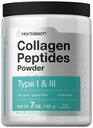 Horbäach Collagen Peptides Poudre 7 oz de type I et III de protéines multicollagènes et acides aminés non aromatisés