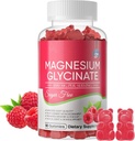 Glycinat de magnésium 700mg, sans sucre Glycinat de magnésium, supplément de potassium complexe de magnésium avec potassium, vitamineD, B6 pour le soutien et le sommeil calme pour les adultes - 60 Gummées de framboises