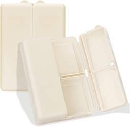 FYY Daily Pill Organizer, 7 compartiments Cas portable [conception pliante] Pill Box de voyage pour la poche de Purse pour tenir les vitamines, huile de foie de morue, suppléments et médicaments-blanc